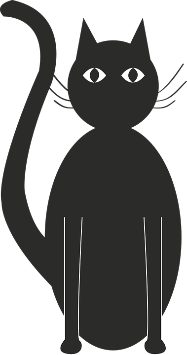 cat, black, silhouette