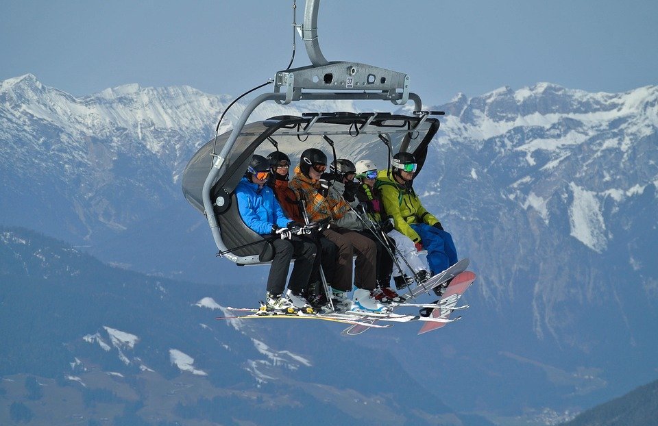 ski lift, skiing, ski