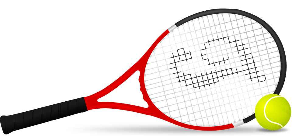 tennis racket, tennis, tennis ball