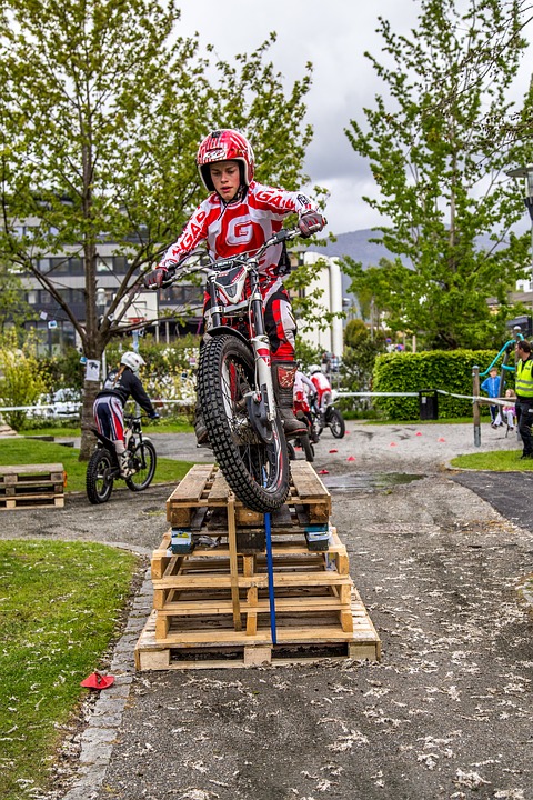 trial, bike, jumps