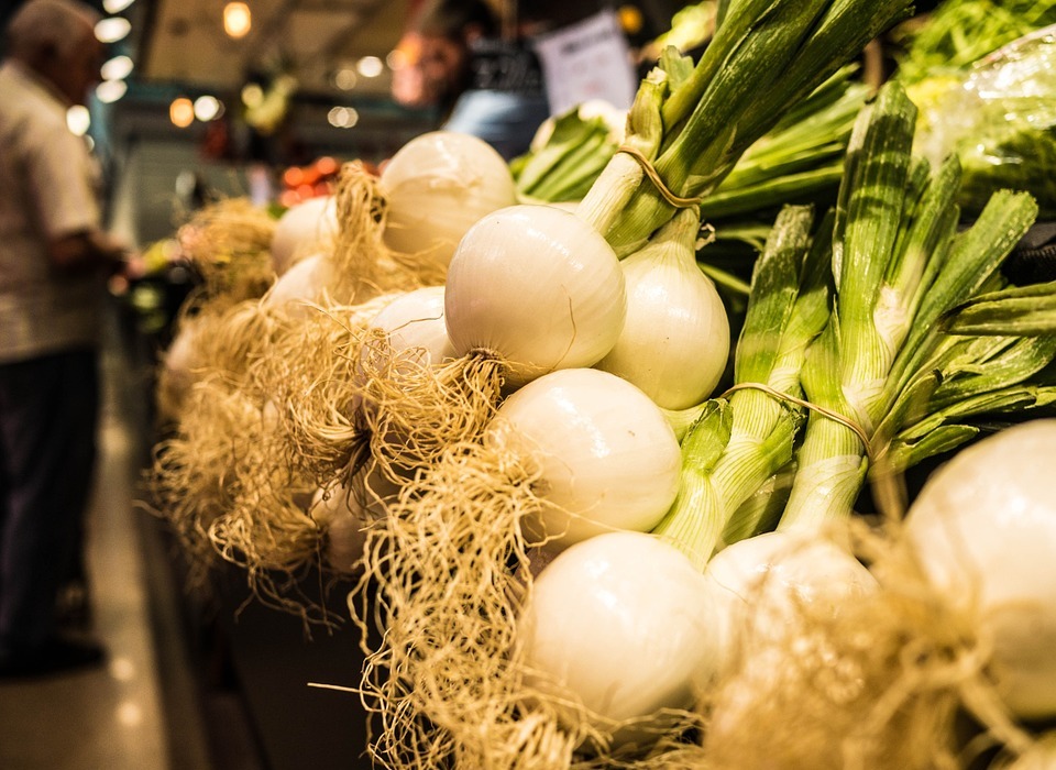 onion, market, vegetables
