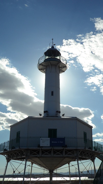 lighthouse, sea, beach