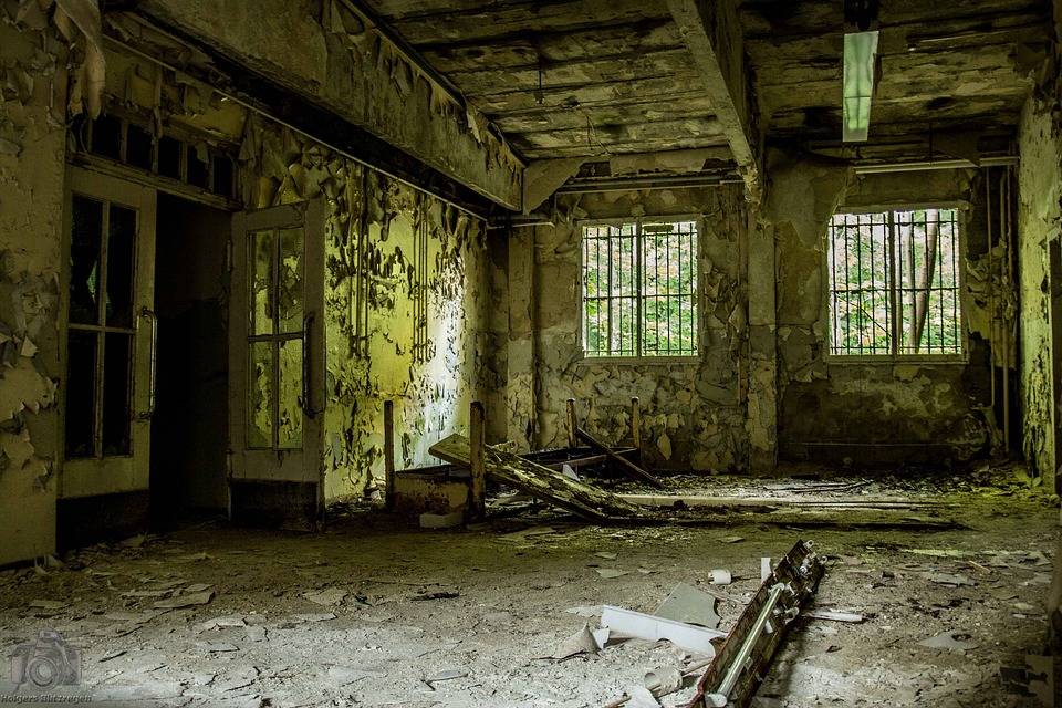 dilapidated, ruin, barracks