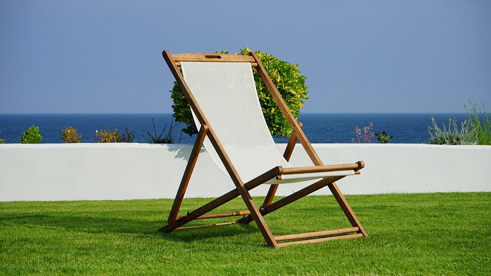 deck chair, grass, deck