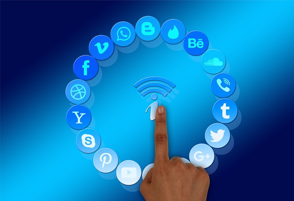 social media, information, finger