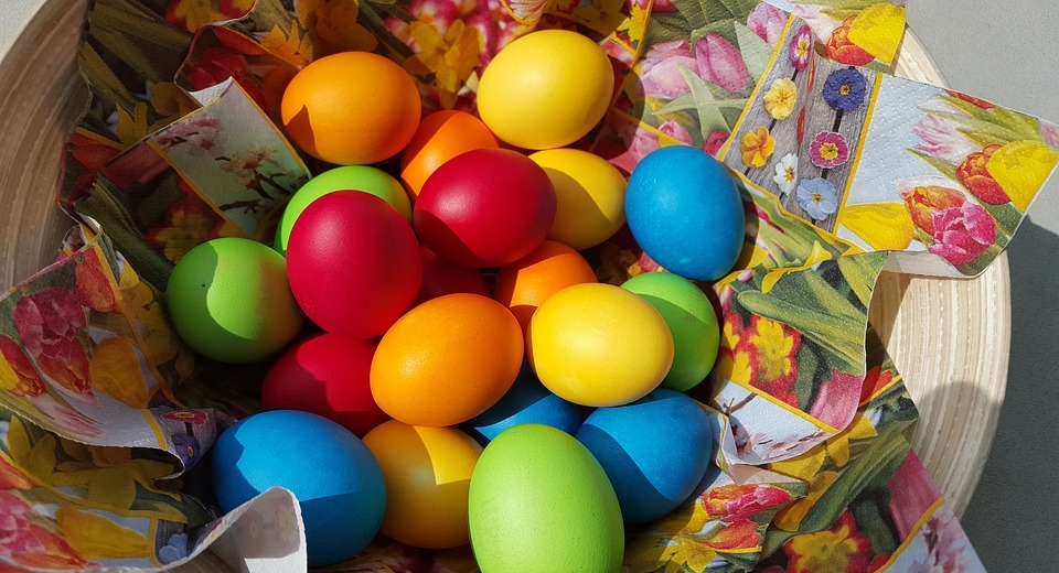 easter eggs, easter, colorful