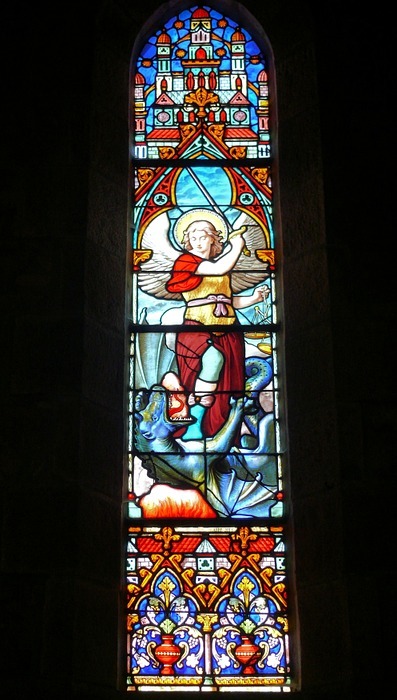stained glass window, church