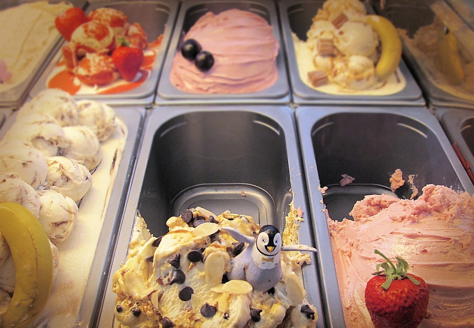 ice cream, penguin, fridge