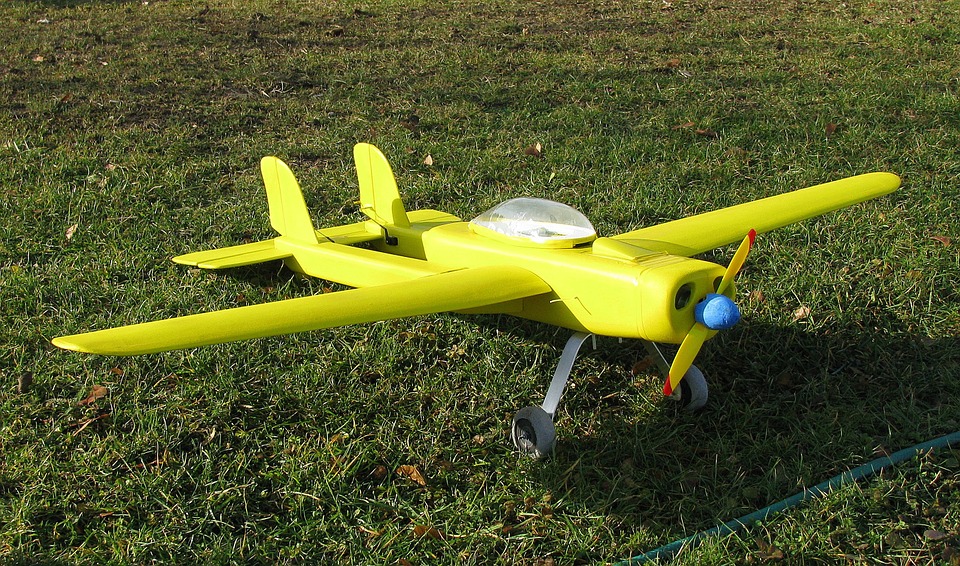 model airplane, yellow, model