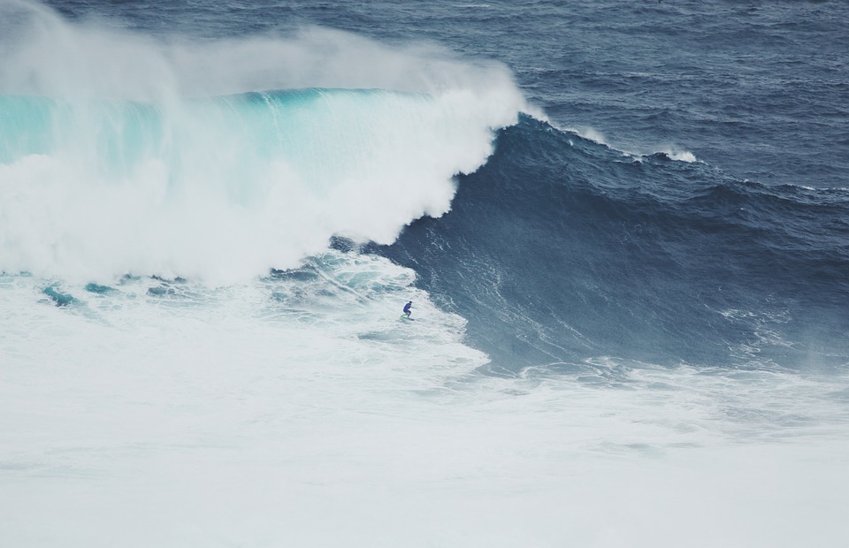 wave, surfer, ocean