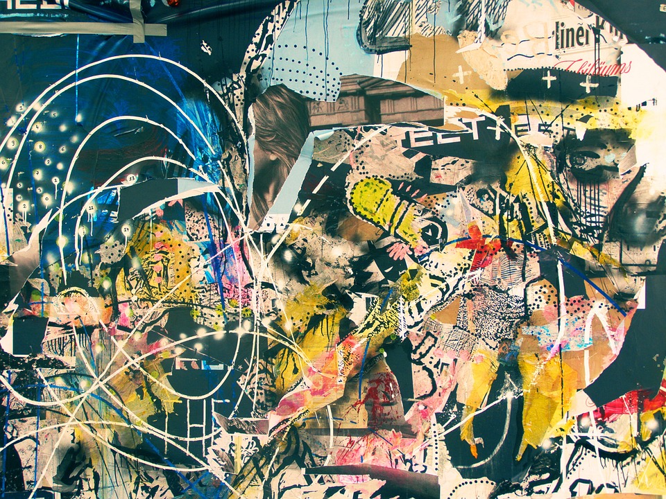 graffiti, collage, art