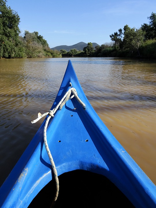 canoeing, river, mud