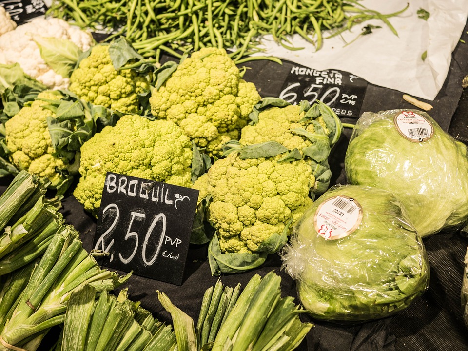 broccoli, market, vegetables