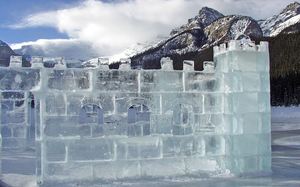 ice, castle, carving