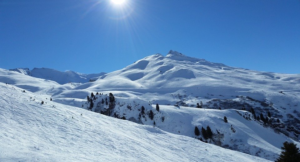 mountain, skiing, winter