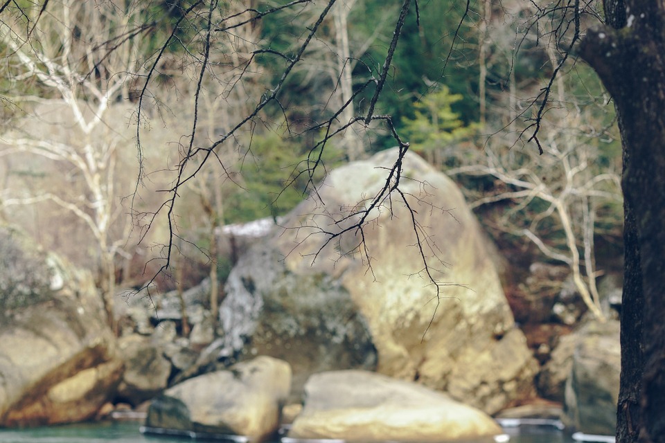 creek, river, rocks