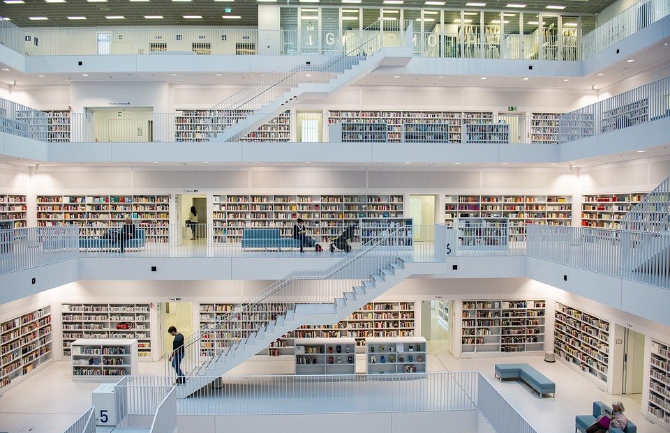 library, architecture, books