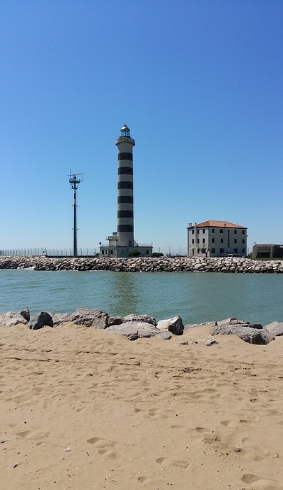 lighthouse, jesolo, beach