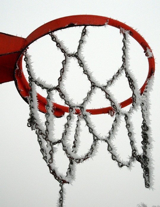 winter, frost, basketball