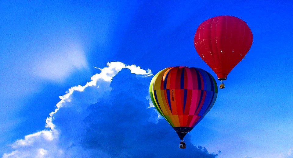 hot air balloon, sky, cloud
