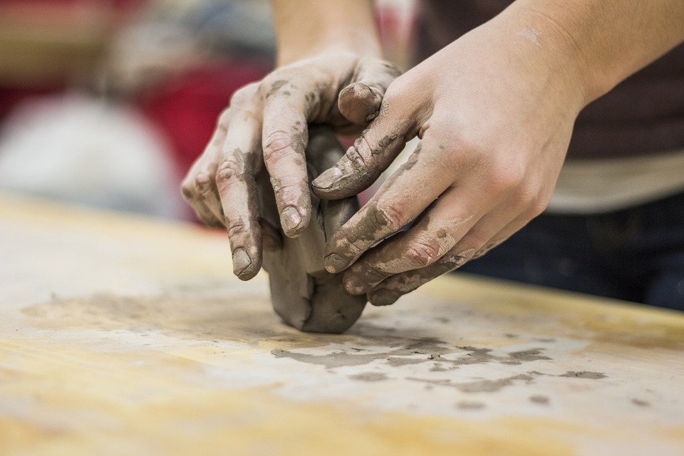 clay, hands, sculpting