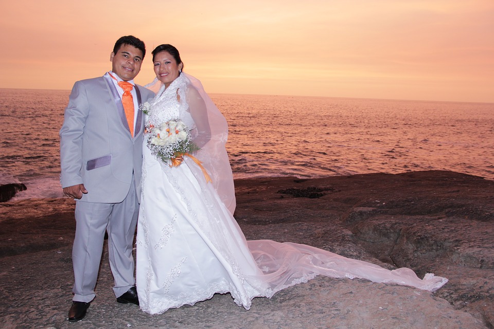 wedding, happy, sea