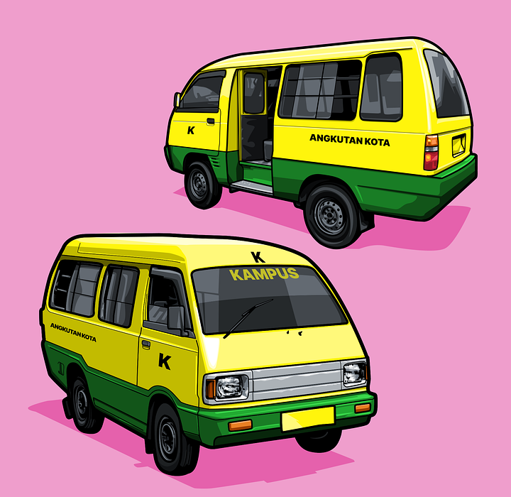 public transportation, city transport, mini van