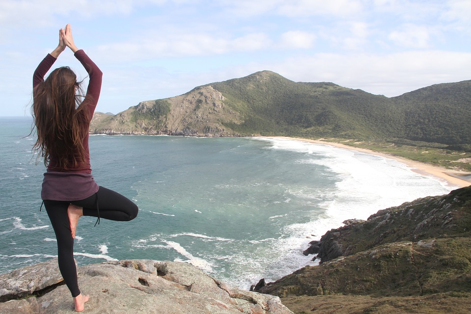 yoga, beach, health
