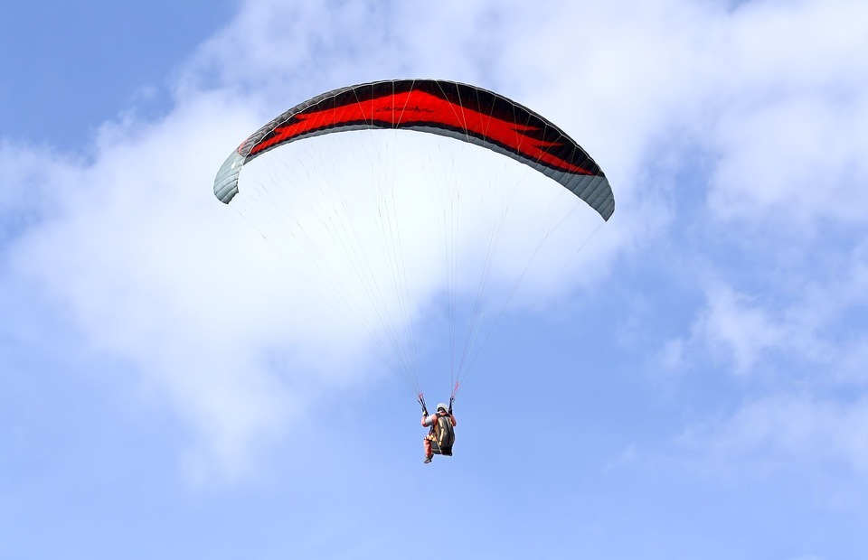 paragliding, skydiving, parachute