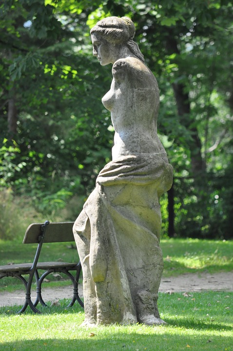 sculpture, bench, the statue