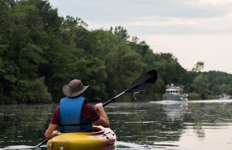 kayak, river, water