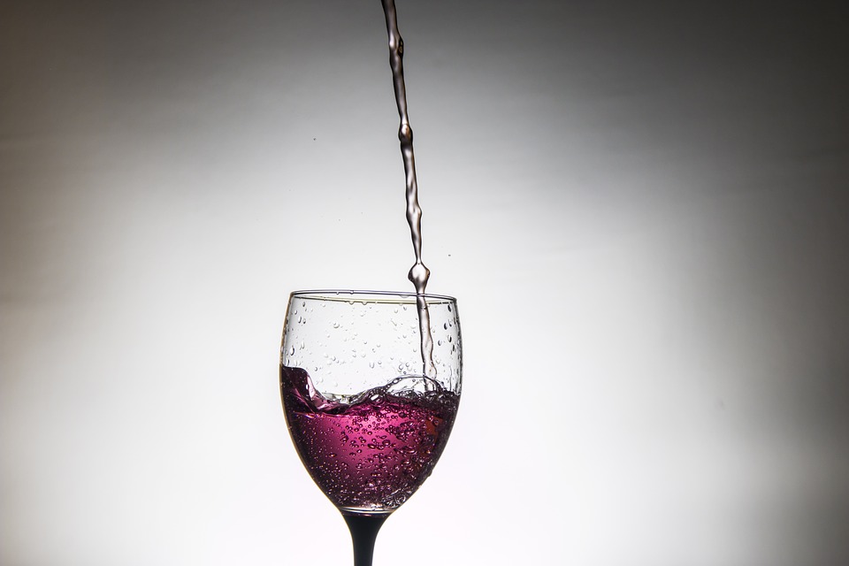 glass, wine, pink