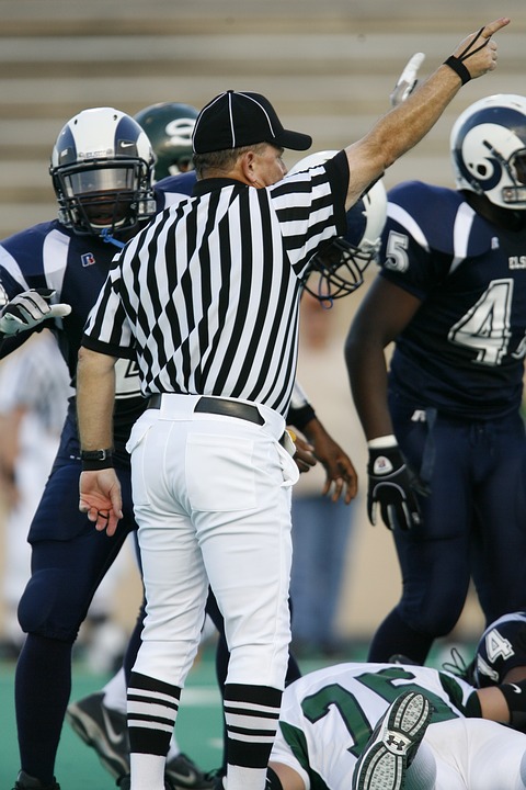 american football, football official, first down