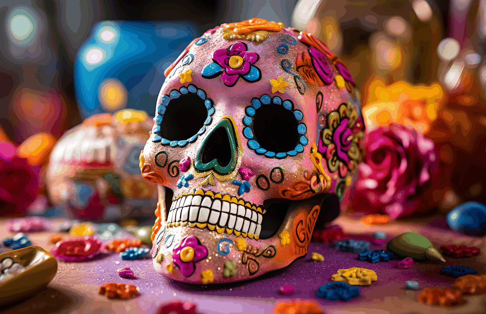 ai generated, day of the dead, sugar skull