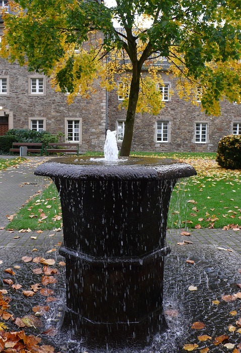 fountain, monastery, church