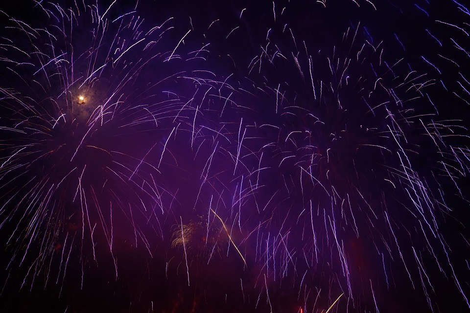fireworks, rocket, purple
