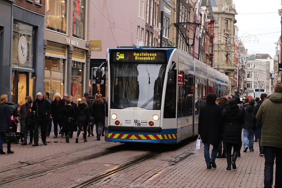 tram, amsterdam, public transport