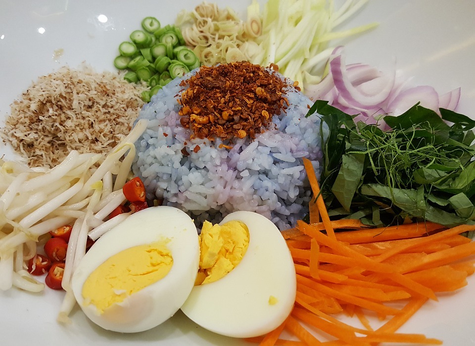 thai southern food, thai food, rice