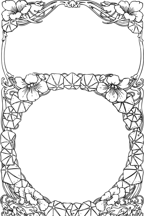 floral border, border, frame