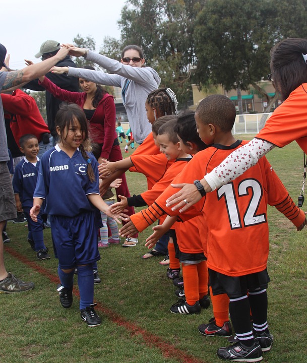 children, football match, sportsmanship