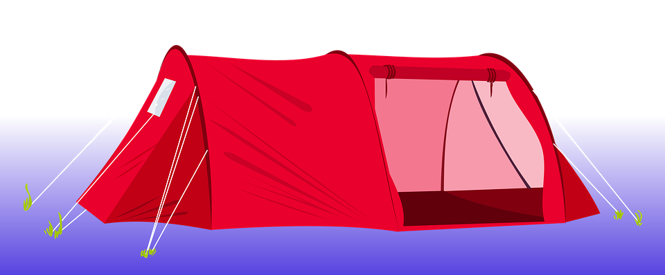 tent, camping, red