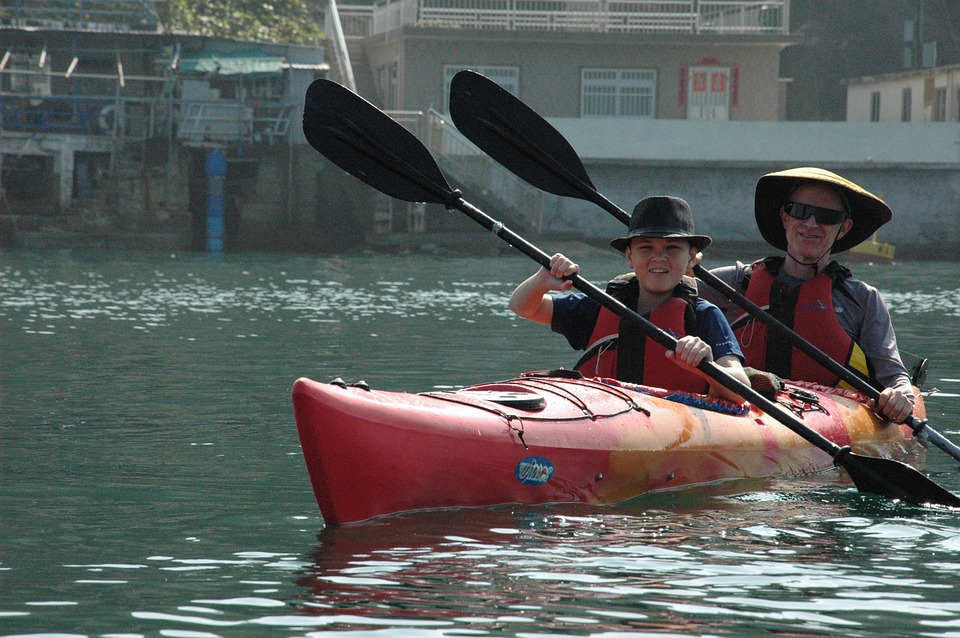 sea kayaking, father and son, adventure