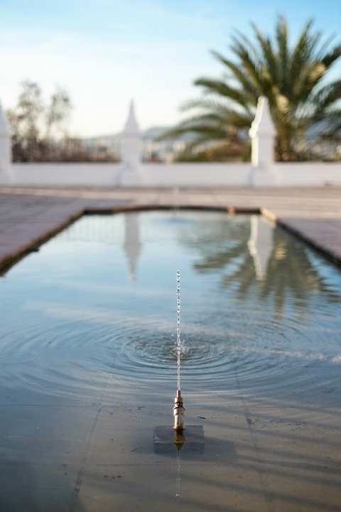 fountain, water, park