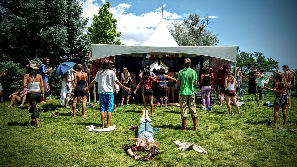 festival, hippies, happy