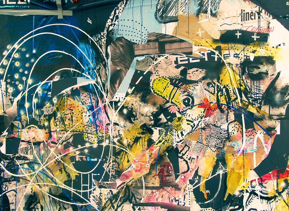 graffiti, collage, art