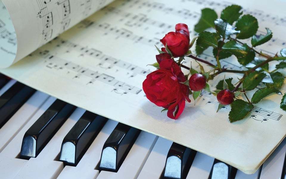 happy mothers day, piano, red roses