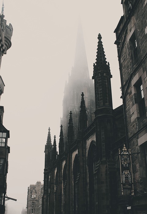 architecture, buildings, foggy