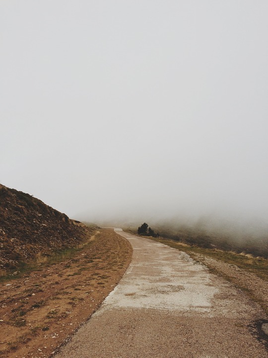 fog, path, dirt