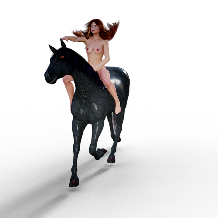 horse, woman, naked
