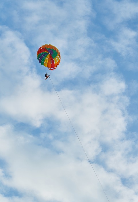 parachute, sky, sports